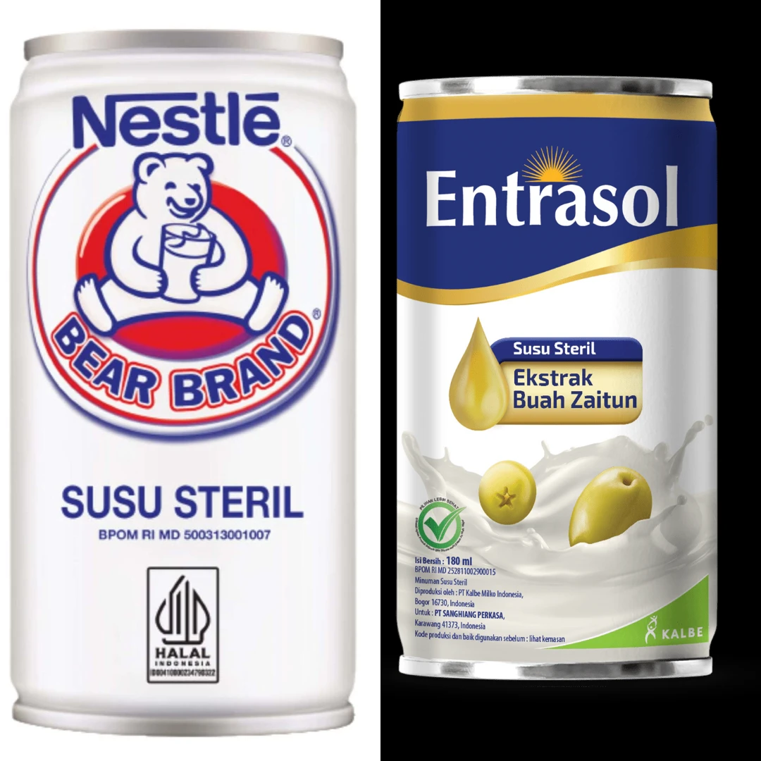 Susu Steril Kaleng (Bear Brand, Entrasol, Indomilk)